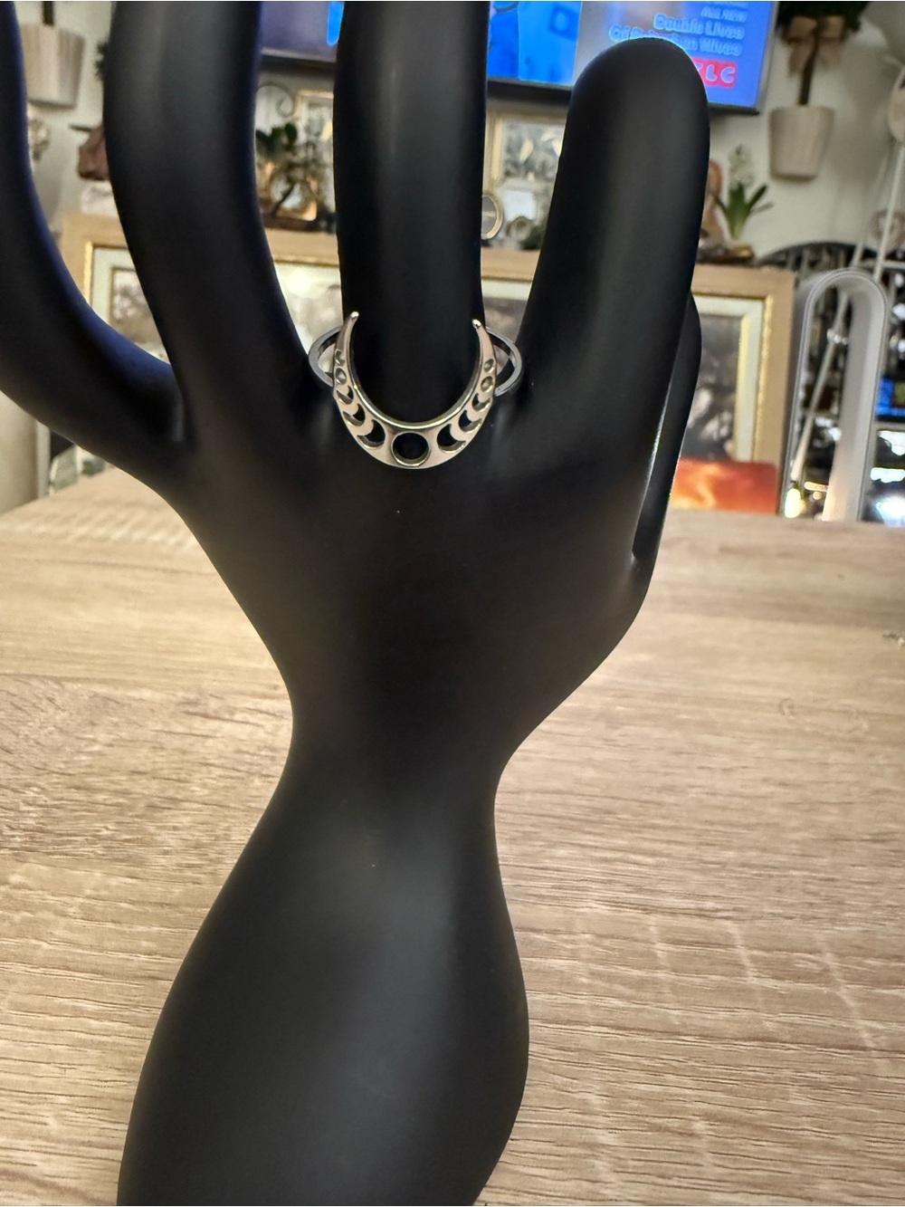 Stainless Steel Crescent Moon Moon Phases ring